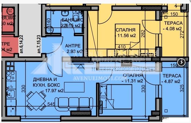 Na sprzedaż  1 sypialnia Plowdiw , Mladeżki Chalm , 57 mkw | 73172567 - obraz [2]