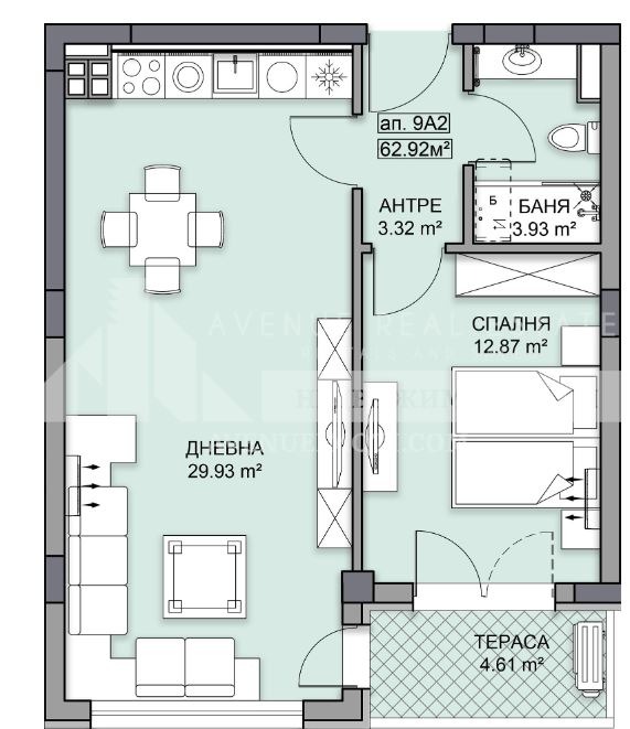 À venda  1 quarto Plovdiv , Gagarin , 77 m² | 32340008 - imagem [2]