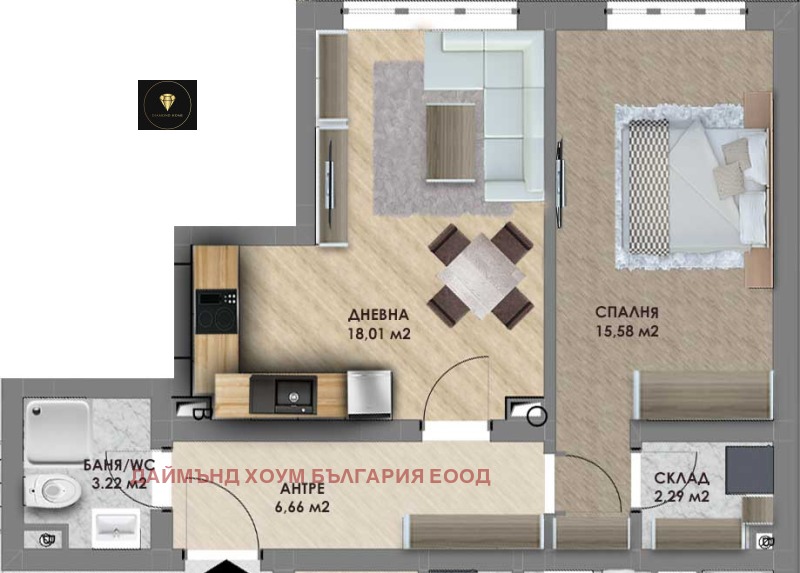 Продается  1 спальня Пловдив , Христо Смирненски , 64 кв.м | 60839958 - изображение [3]