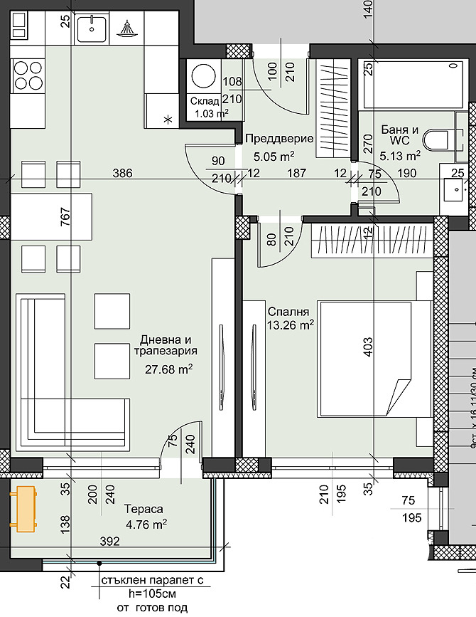Te koop  1 slaapkamer Plovdiv , Christo Smirnenski , 77 m² | 12162677 - afbeelding [4]