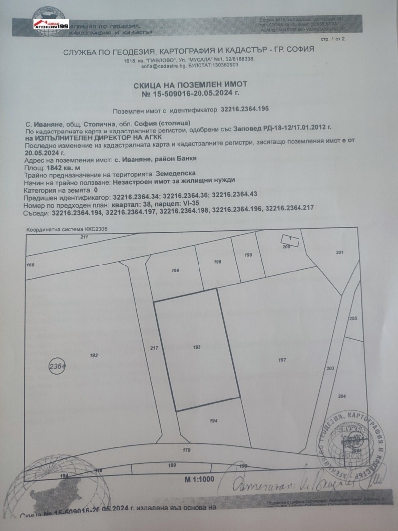 Satılık  Komplo Sofia , Ivanyane , 1842 metrekare | 89647133
