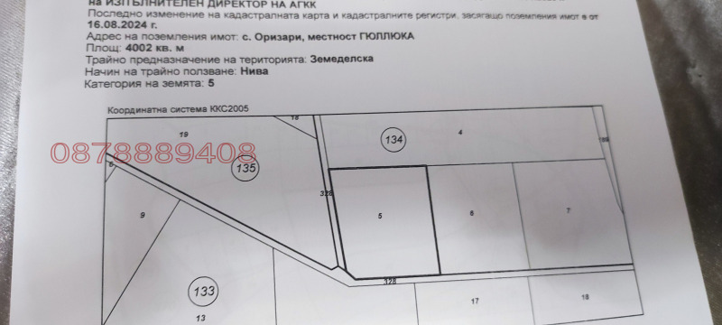 Продава ЗЕМЕДЕЛСКА ЗЕМЯ, с. Оризари, област Сливен, снимка 3 - Земеделска земя - 52832493