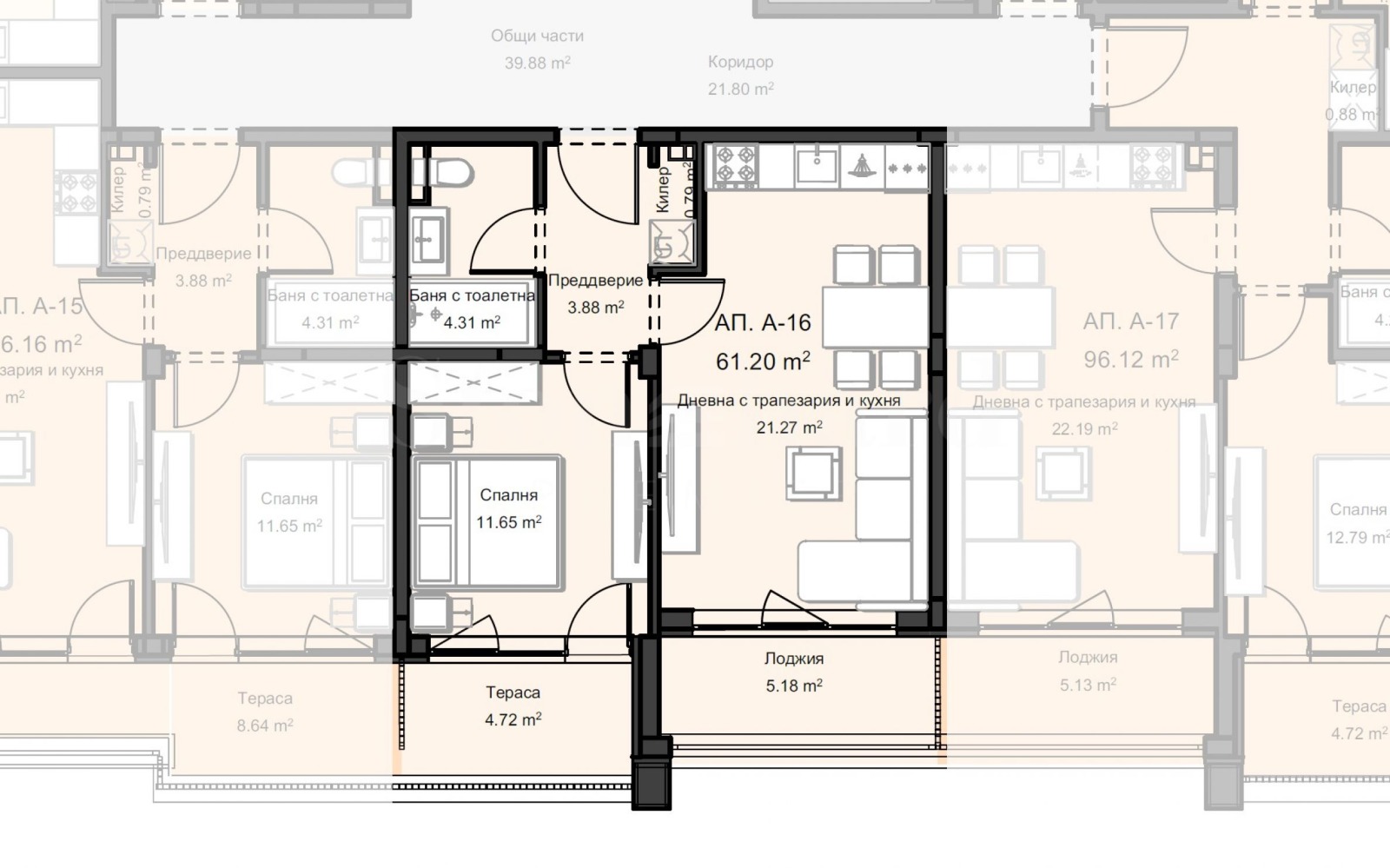 Продава 2-СТАЕН, гр. Пловдив, Остромила, снимка 5 - Апартаменти - 53107677