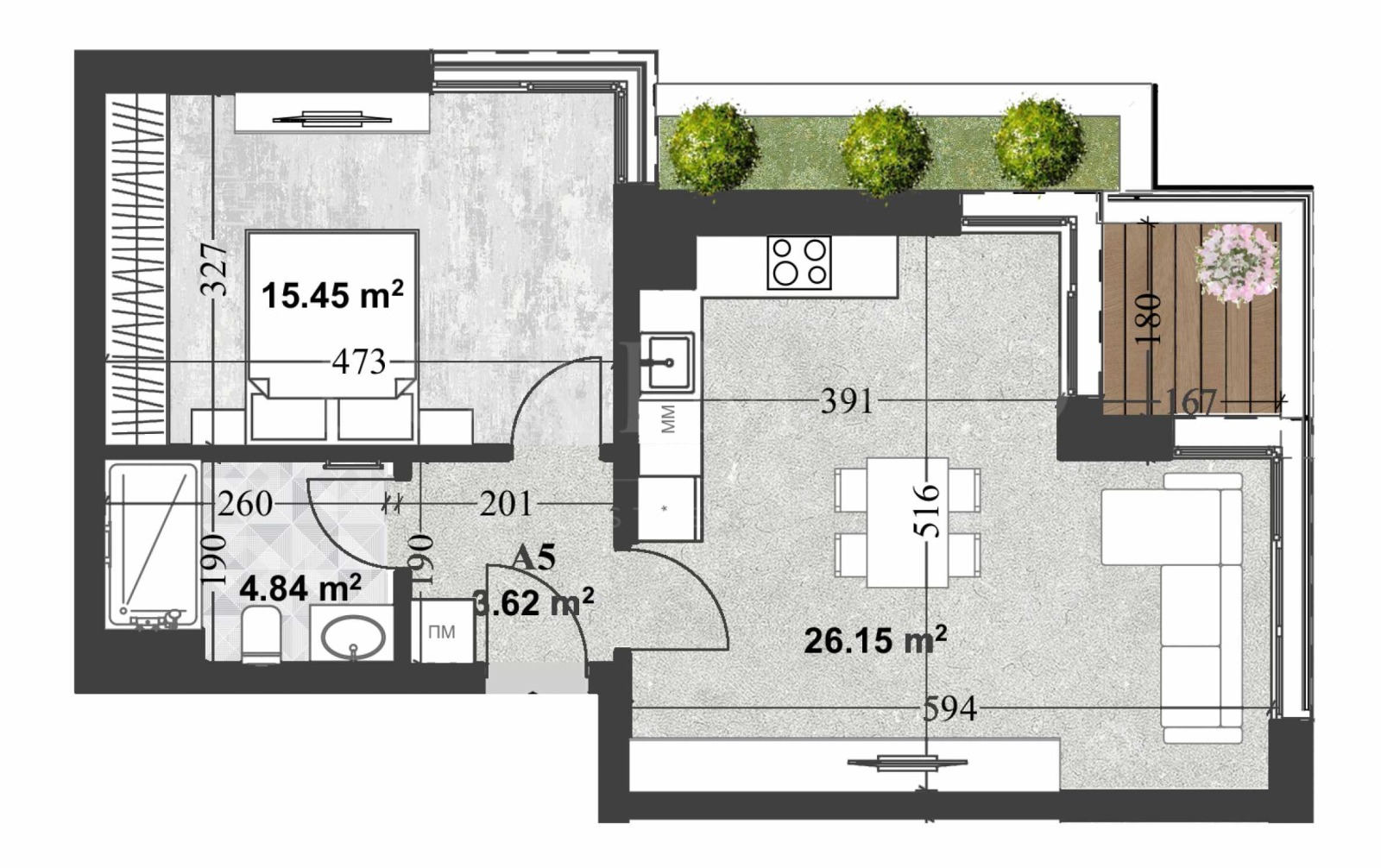 Продава 2-СТАЕН, гр. София, Кръстова вада, снимка 3 - Апартаменти - 53621603