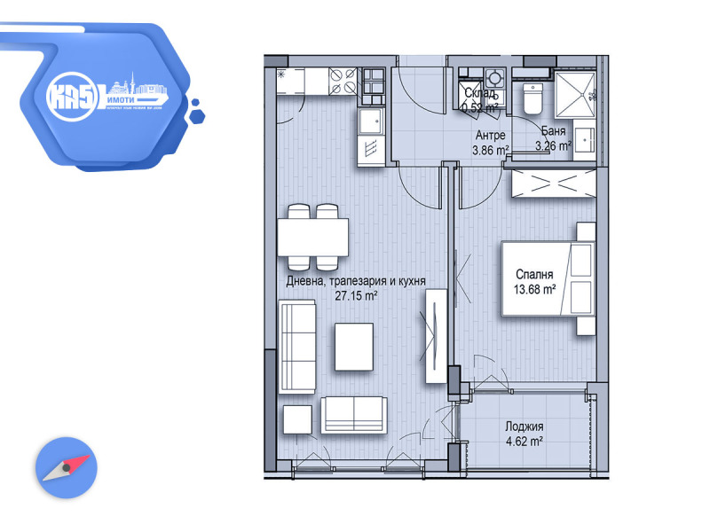 En venta  1 dormitorio Sofia , Vitosha , 76 metros cuadrados | 48314600 - imagen [2]