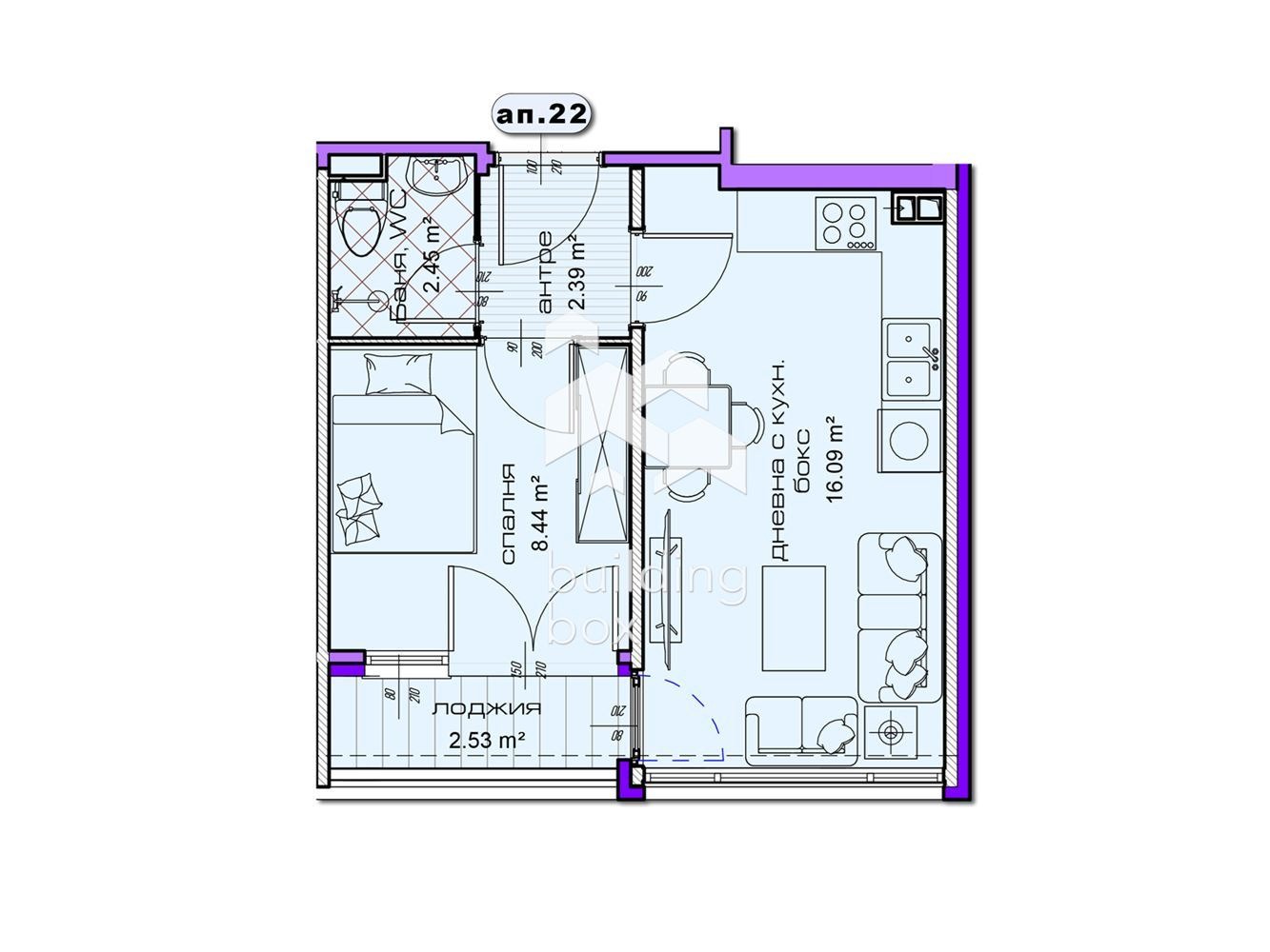 Продава 2-СТАЕН, гр. Шумен, Добруджански, снимка 2 - Апартаменти - 56008455