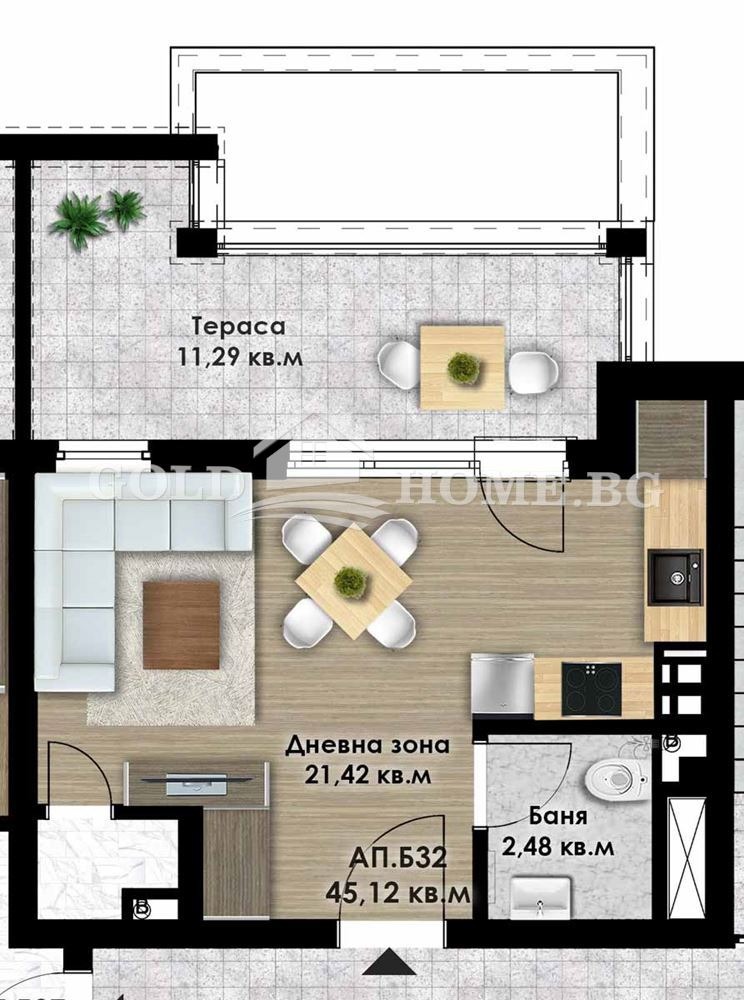 Продается  Студия Пловдив , Коматевско шосе , 52 кв.м | 27083837 - изображение [5]