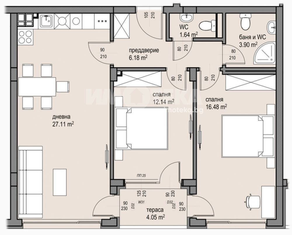 Продава 3-СТАЕН, гр. София, Малинова долина, снимка 4 - Апартаменти - 54302107
