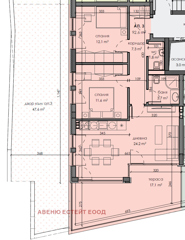 Продаја  2 спаваће собе Варна , Бриз , 118 м2 | 35424131 - слика [3]