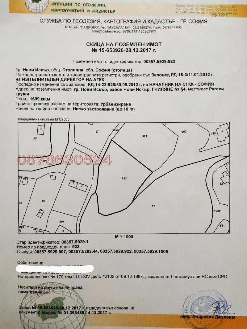 Продава ПАРЦЕЛ, гр. София, гр. Нови Искър