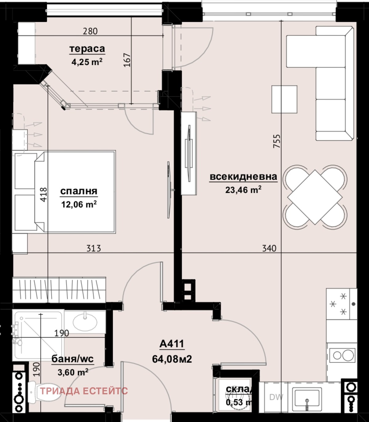 Продава  2-стаен град Бургас , Хоризонт , 64 кв.м | 43705762
