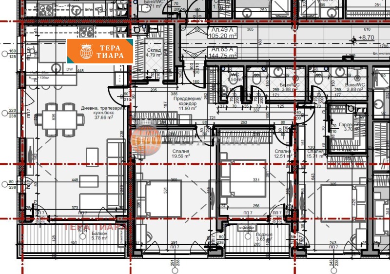 Продава 4-СТАЕН в град София, Младост 4 - 168 кв.м / 395 600 € » 773 726.35 лв., ТЕРА ТИАРА