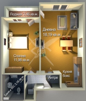 1 dormitorio Meden rudnik - zona A, Burgas 1