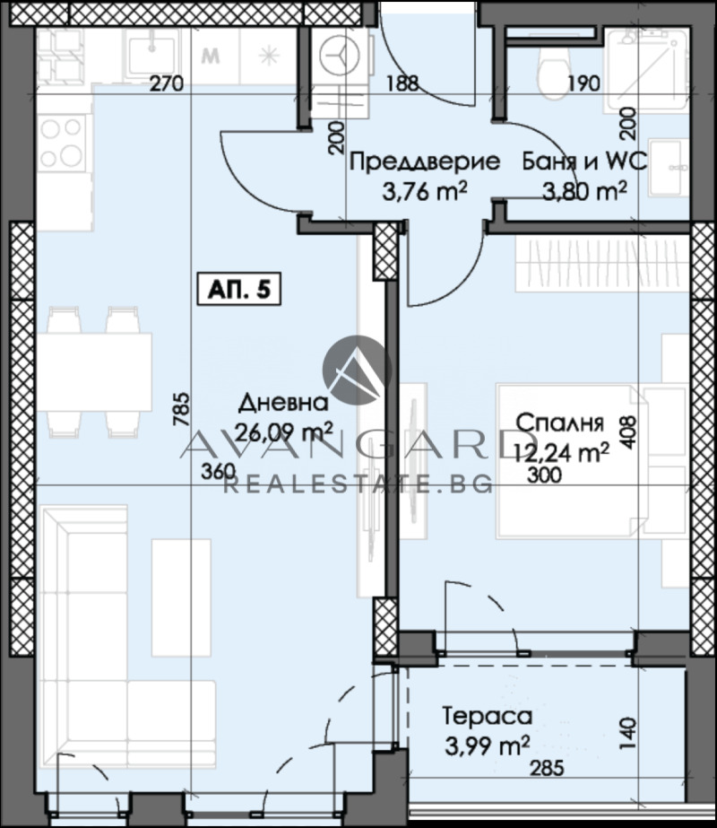 For Sale  1 bedroom Plovdiv , Trakiya , 70 sq.m | 26000779 - image [4]