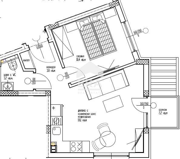 Продаја  1 спаваћа соба Варна , м-т Ален мак , 54 м2 | 62137673 - слика [5]