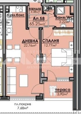 Myytävänä  1 makuuhuone Burgas , Slavejkov , 65 neliömetriä | 97892285