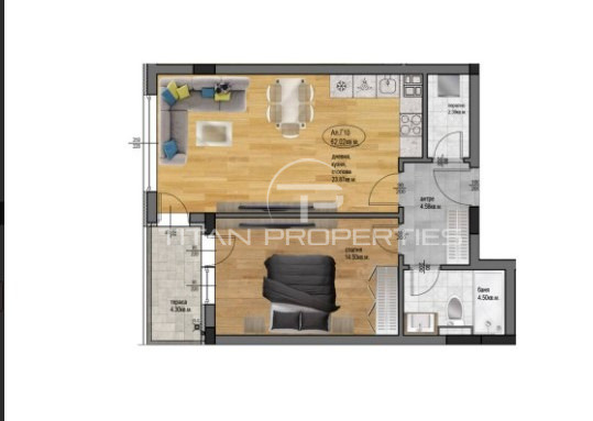 Продаја  1 спаваћа соба Пловдив , Остромила , 74 м2 | 72161829 - слика [2]
