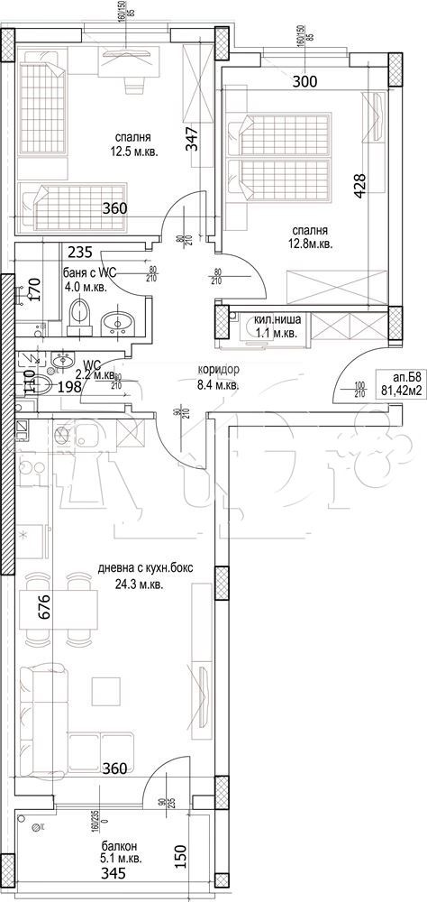Satılık  2 yatak odası Varna , Kaysieva gradina , 95 metrekare | 46445327 - görüntü [2]