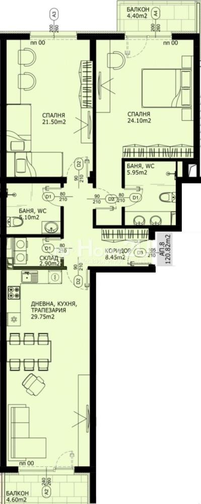 Продава 3-СТАЕН, гр. София, Княжево, снимка 5 - Апартаменти - 54941401
