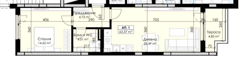 Продаја  1 спаваћа соба Пловдив , Христо Смирненски , 74 м2 | 82171241 - слика [8]
