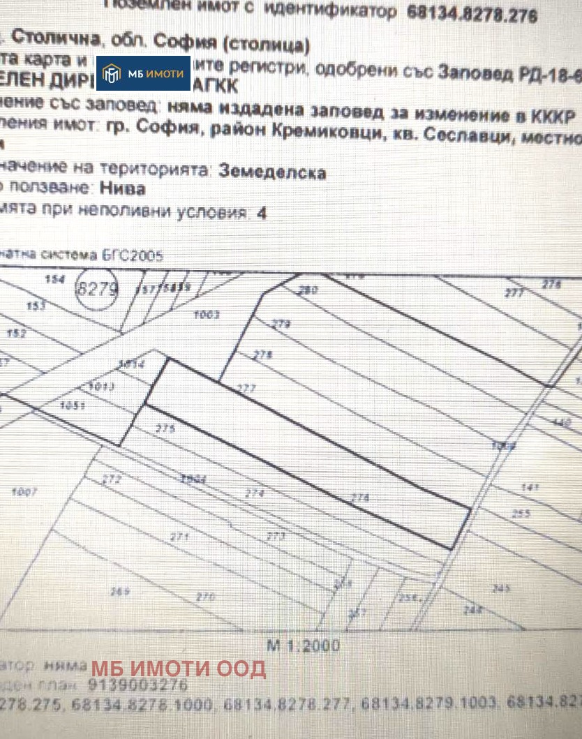 Продава ПАРЦЕЛ, гр. София, Кремиковци
