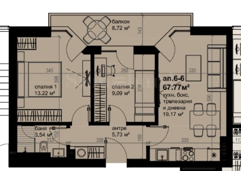 Продава 3-СТАЕН, гр. Бургас, Изгрев, снимка 2 - Апартаменти - 52215186