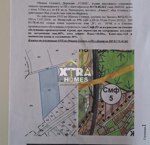 Продава ПАРЦЕЛ, гр. Черноморец, област Бургас, снимка 2 - Парцели - 52570992