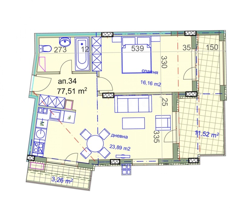 Продава 2-СТАЕН, гр. София, Манастирски ливади, снимка 14 - Апартаменти - 53107375