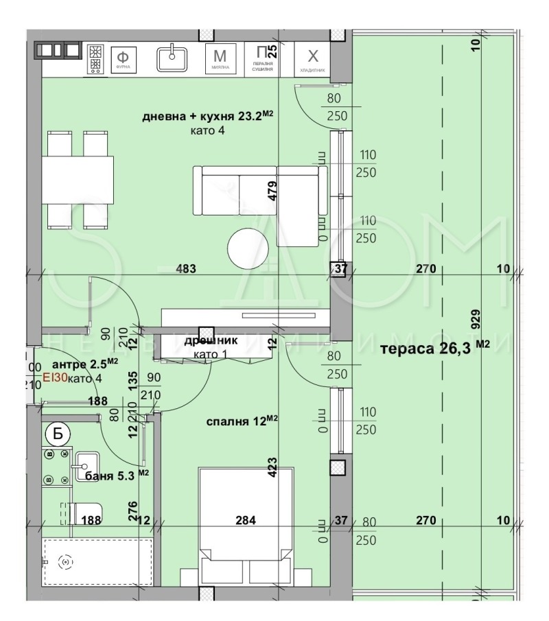 Продава 2-СТАЕН в град Стара Загора, Самара 3 - 90 кв.м / 94 900 € » 185 608.27 лв., ИМОТИ ЕСДОМ