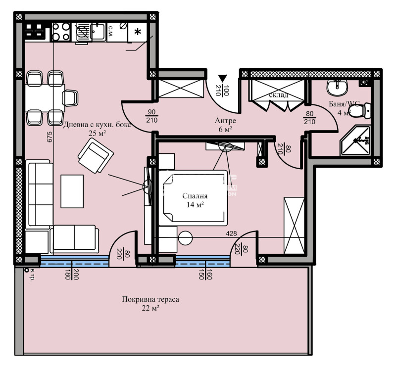 À venda  1 quarto Plovdiv , Hristo Smirnenski , 91 m² | 59271077 - imagem [2]