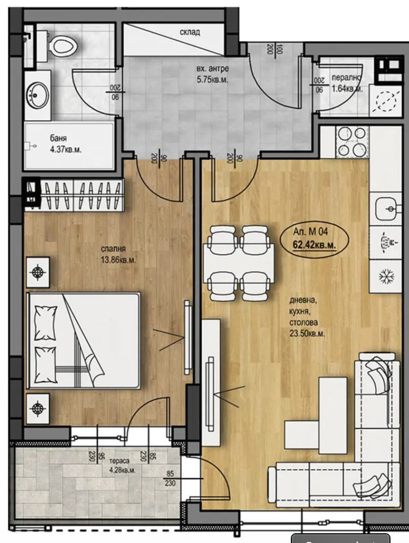 Продава 2-СТАЕН, гр. Пловдив, Христо Смирненски, снимка 2 - Апартаменти - 49283648