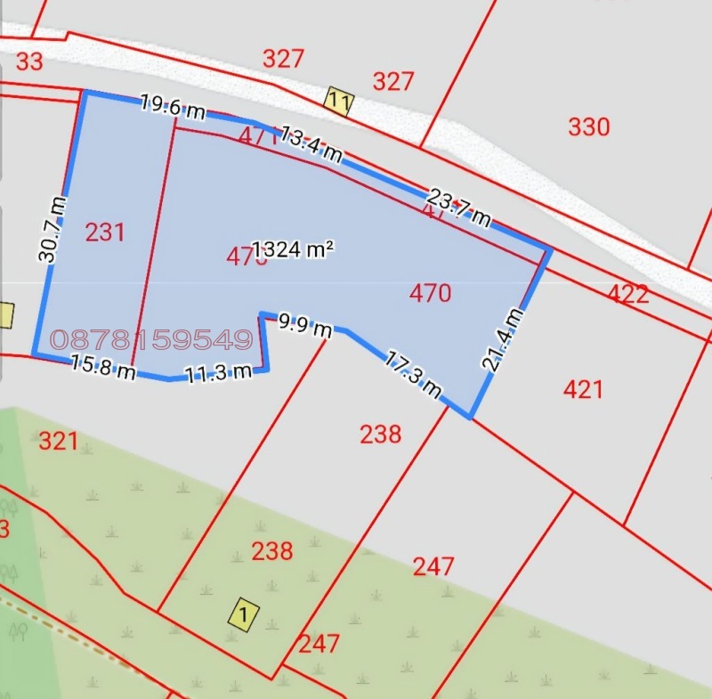 Til salgs  Plott region Plovdiv , Belashtitsa , 1352 kvm | 98425225 - bilde [4]