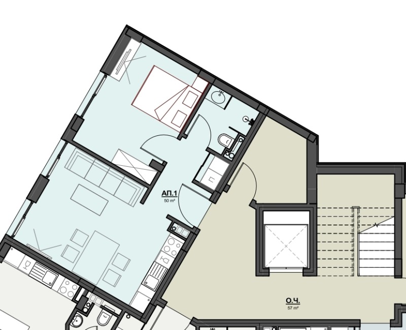 Te koop  1 slaapkamer Smoljan , Nov tsentar , 57 m² | 67419354 - afbeelding [2]