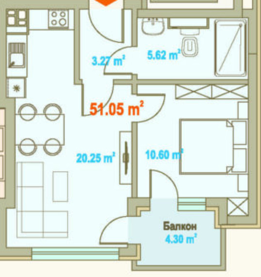 Продава 2-СТАЕН, гр. София, Зона Б-5, снимка 4 - Апартаменти - 54136449