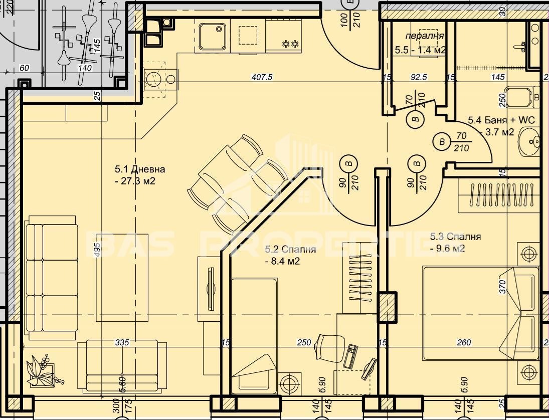 Продава 3-СТАЕН, гр. София, Хаджи Димитър, снимка 2 - Апартаменти - 53736245