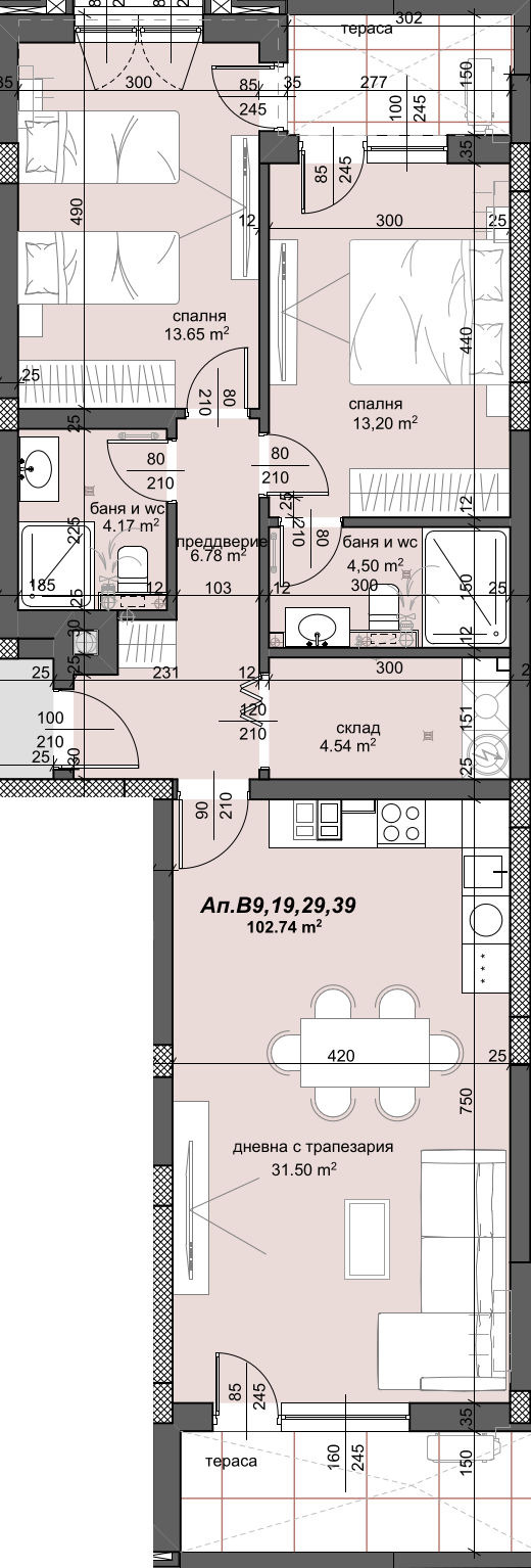 Продава 3-СТАЕН, гр. Пловдив, Тракия, снимка 2 - Апартаменти - 53911438