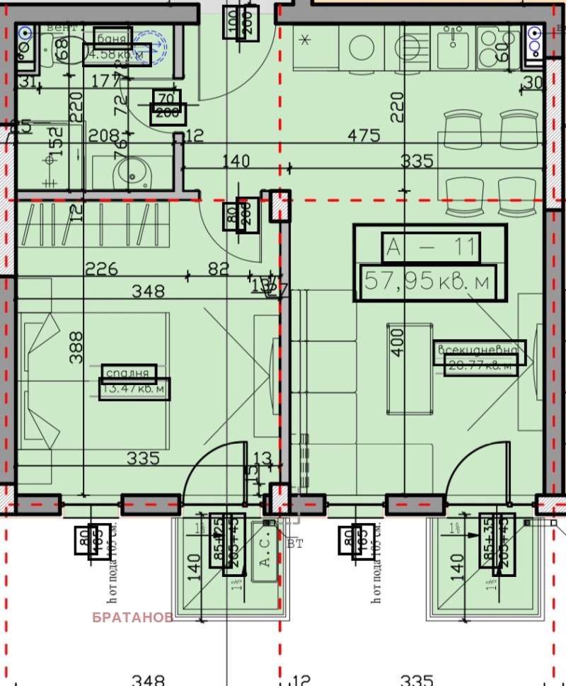 Te koop  1 slaapkamer regio Boergas , Ravda , 58 m² | 80095299 - afbeelding [2]