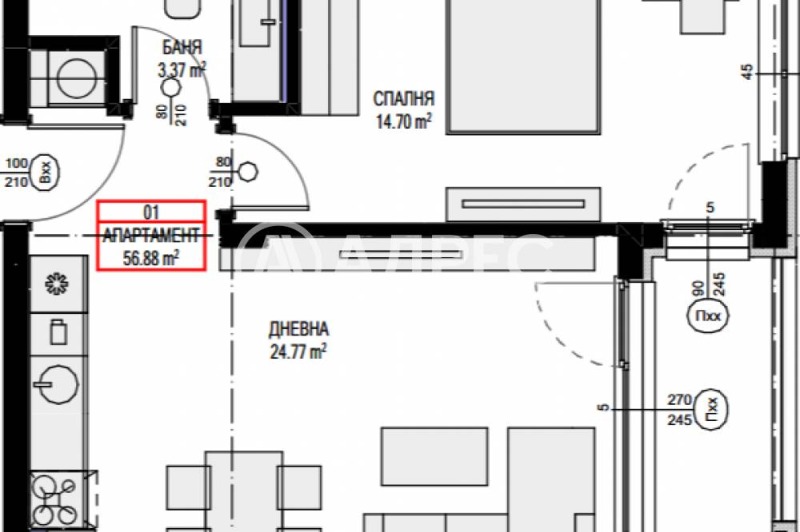 Zu verkaufen  1 Schlafzimmer Sofia , Owtscha kupel 2 , 67 qm | 94831953 - Bild [3]