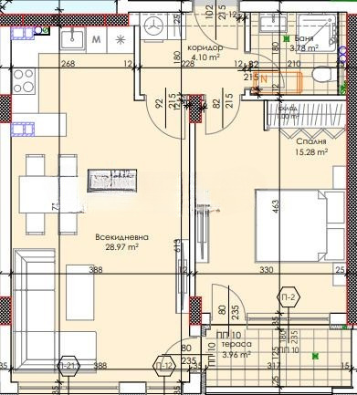 Продава 2-СТАЕН, гр. Пловдив, Тракия, снимка 2 - Апартаменти - 55817381
