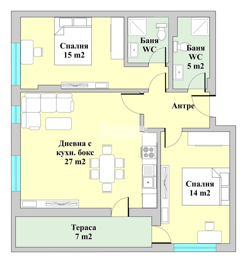 Na prodej  2 ložnice Plovdiv , Christo Smirnenski , 107 m2 | 26487064 - obraz [2]