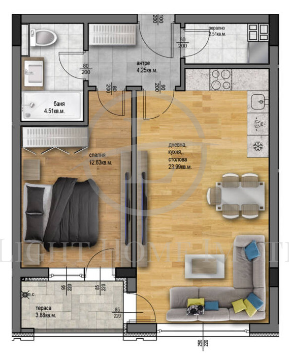 Til salgs  1 soverom Plovdiv , Ostromila , 72 kvm | 80126112 - bilde [4]
