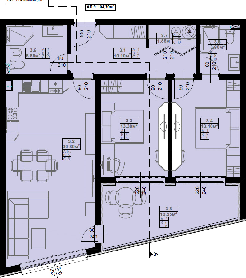 Продава  3-стаен град Благоевград , Широк център , 119 кв.м | 39552049 - изображение [7]