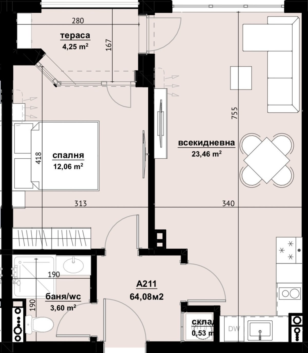 Продава 2-СТАЕН, гр. Бургас, Изгрев, снимка 3 - Апартаменти - 55887618