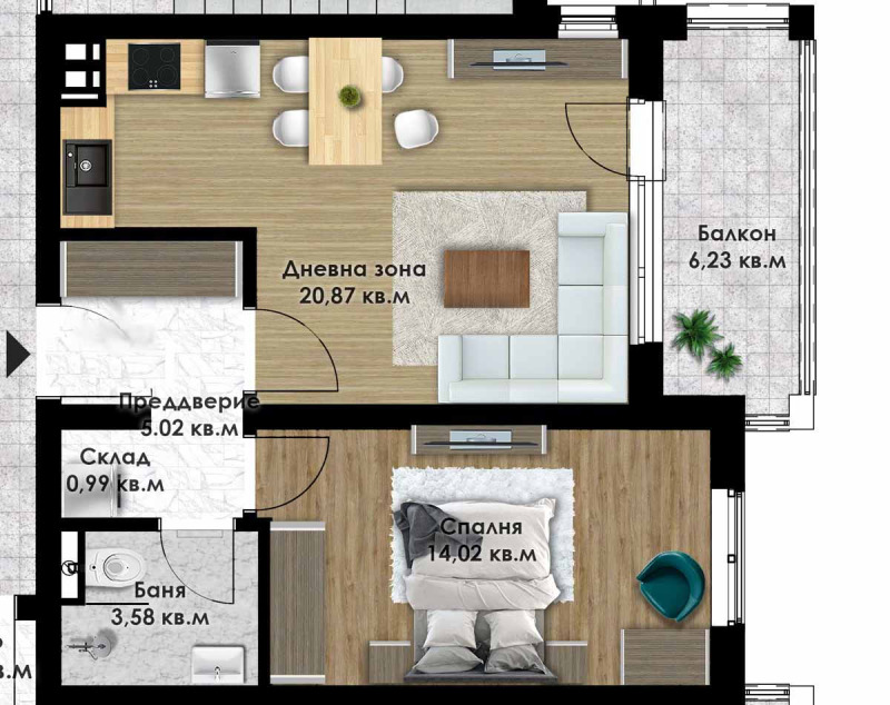 De vânzare  1 dormitor Plovdiv , Comatevsco șose , 71 mp | 83627560 - imagine [2]