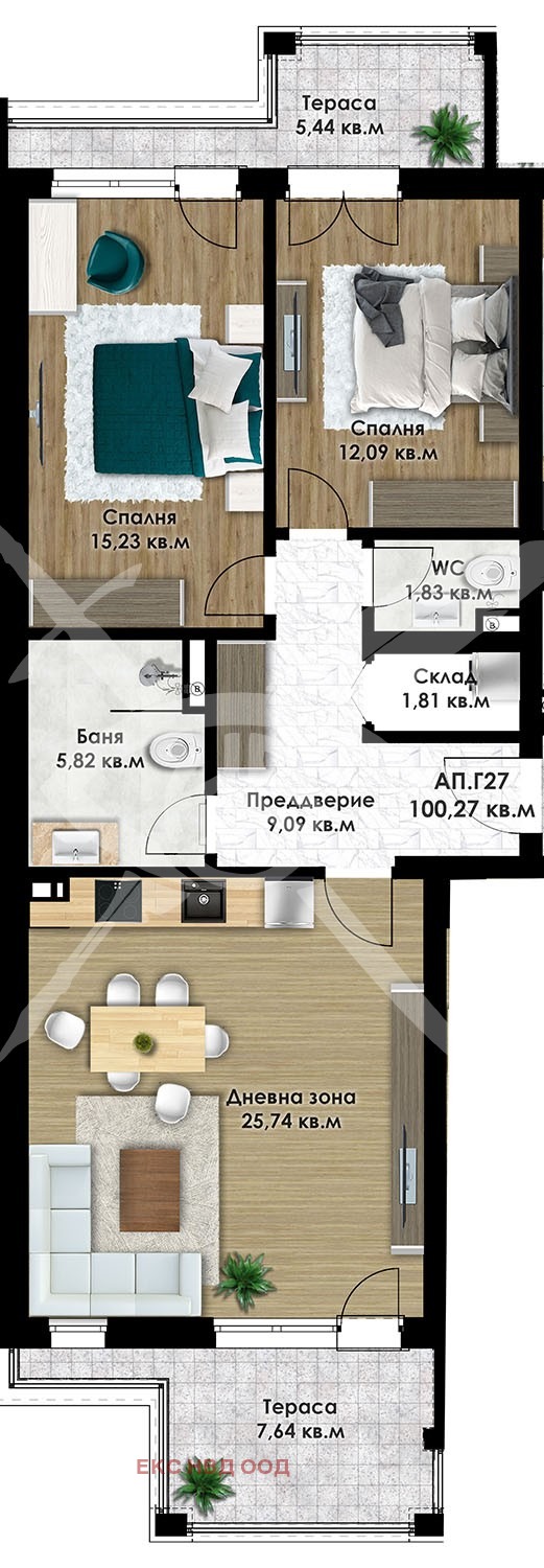 Продава  3-стаен град Пловдив , Остромила , 114 кв.м | 52802944