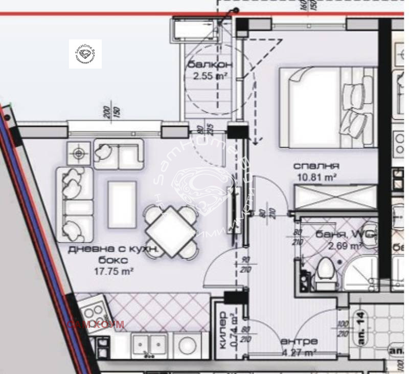 Na sprzedaż  1 sypialnia Warna , Wladislaw Warnenczik 1 , 55 mkw | 78173591