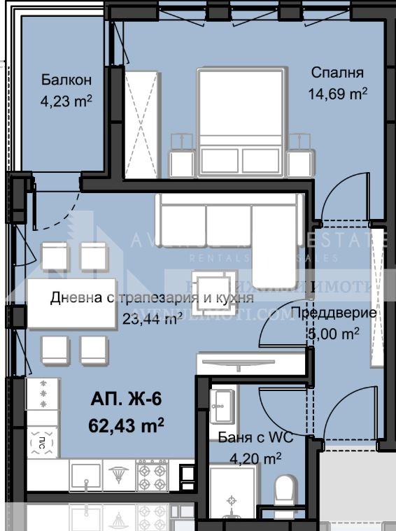 De vânzare  1 dormitor Plovdiv , Hristo Smirnensci , 80 mp | 70733360 - imagine [2]