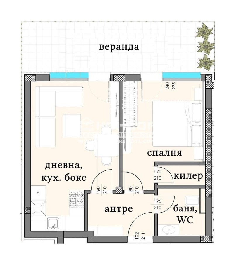 Till salu  1 sovrum Plovdiv , Zapaden , 70 kvm | 11695033 - bild [5]
