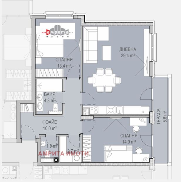 Продава 3-СТАЕН, гр. София, Кръстова вада, снимка 16 - Апартаменти - 49990733