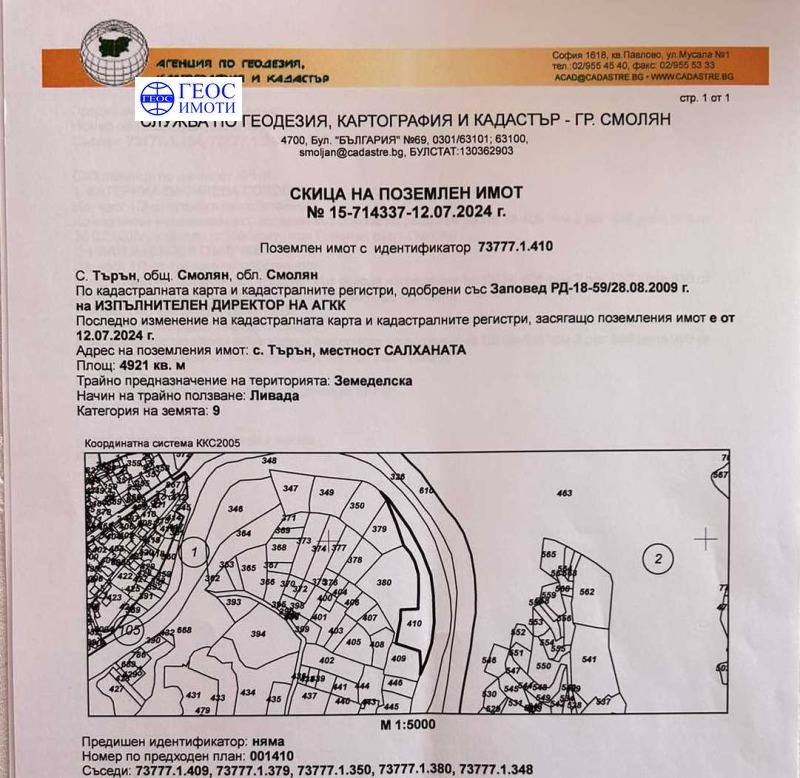 Продава ПАРЦЕЛ, с. Търън, област Смолян, снимка 5 - Парцели - 47892803